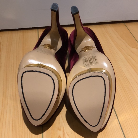 Charlotte Olympia burgundy platform heels size 36.5 - Picture 15 of 15